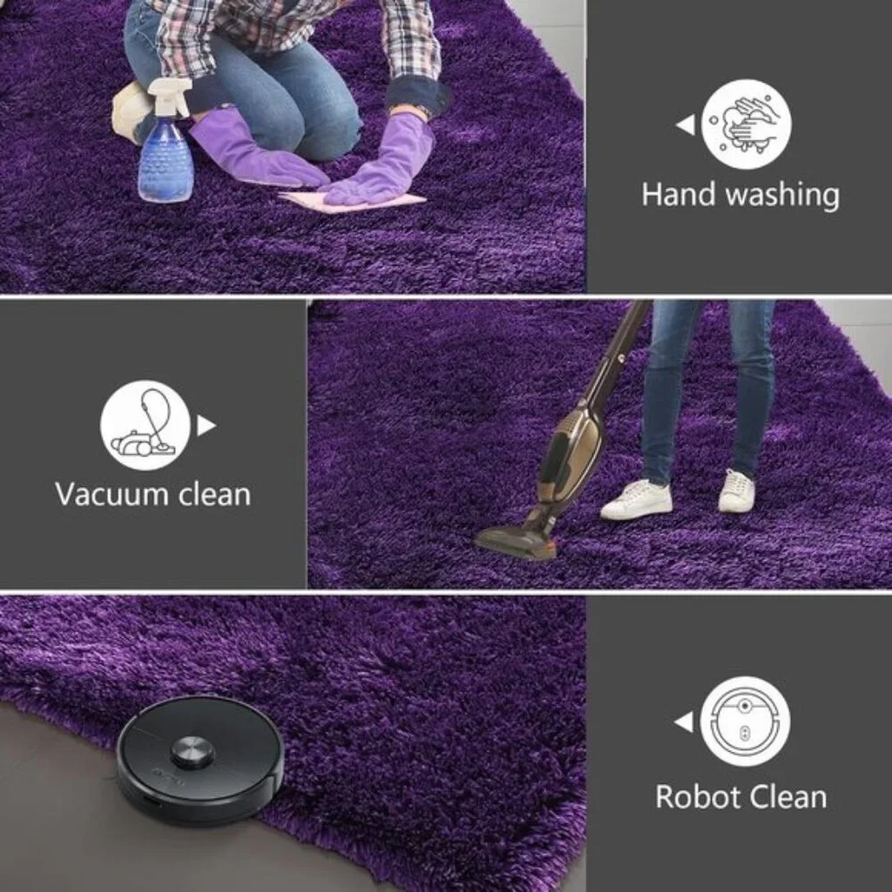 New 5x8 Purple Shag Rug, Ultra Soft Fluffy Carpet for Bedroom, Dorm & Kids’ Room